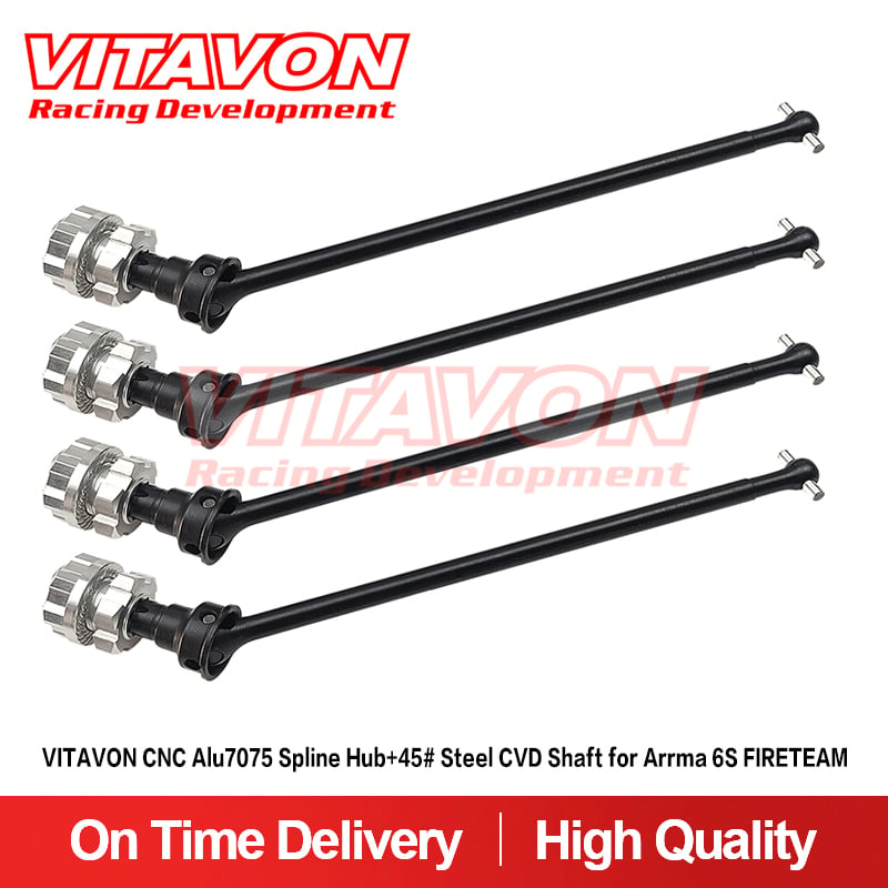 VITAVON CNC Alu7075 Fireteam Spline Hub+ HD 45# Steel CVD Shaft for Arrma 6S Fireteam