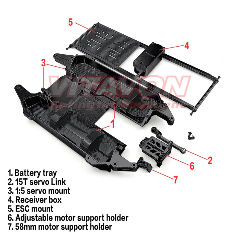 VitavonVitavon CNC Aluminum 7075 Front Chassis Support Brace for