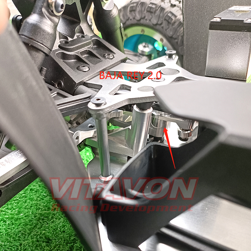 VitavonVITAVON LMT CNC Alu#7075 Steering Link + 23T Servo Saver For Losi Grave Digger1 10 Sil