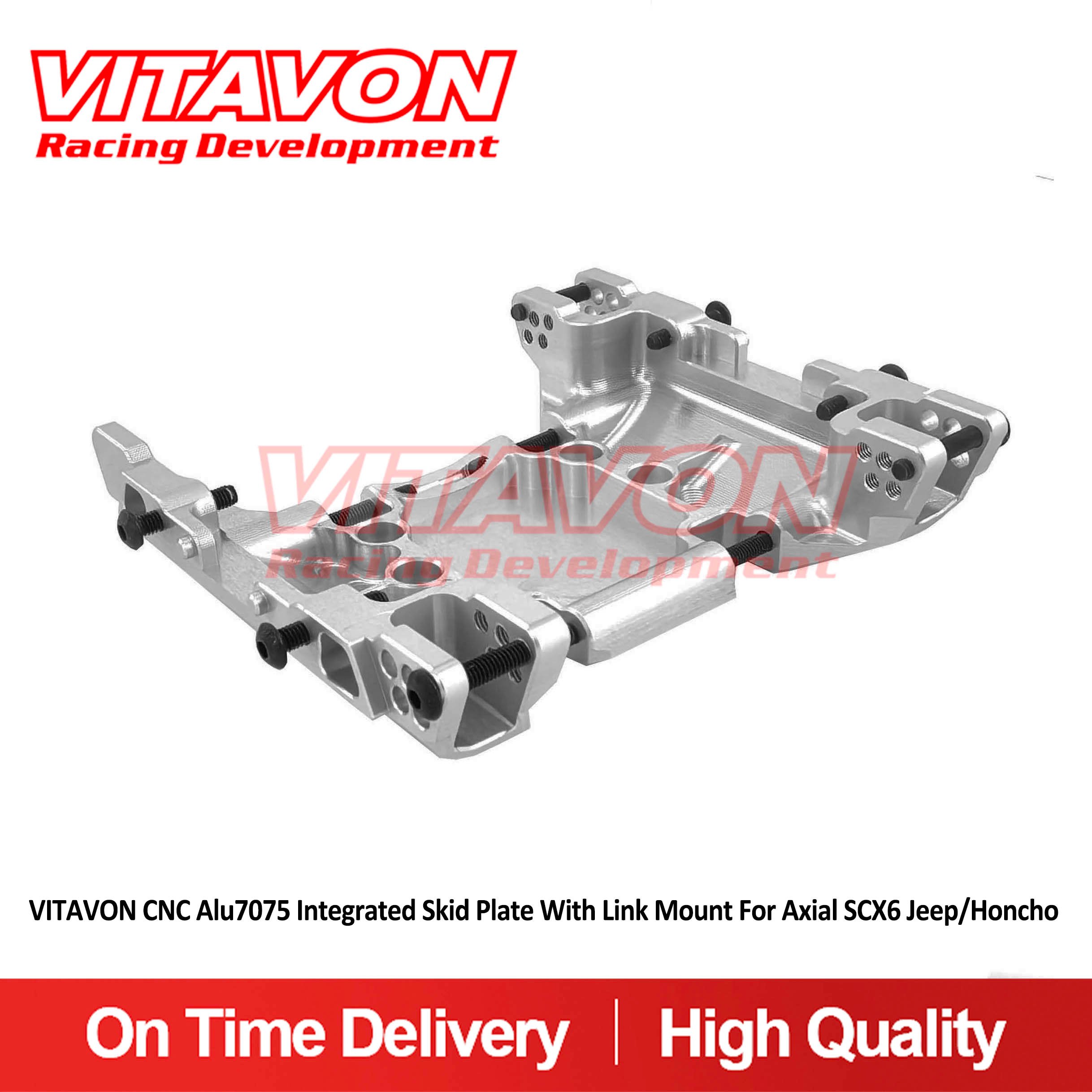 VITAVON CNC Alu7075 Integrated Skid Plate With Link Mount For Axial SCX6 Jeep/Honcho