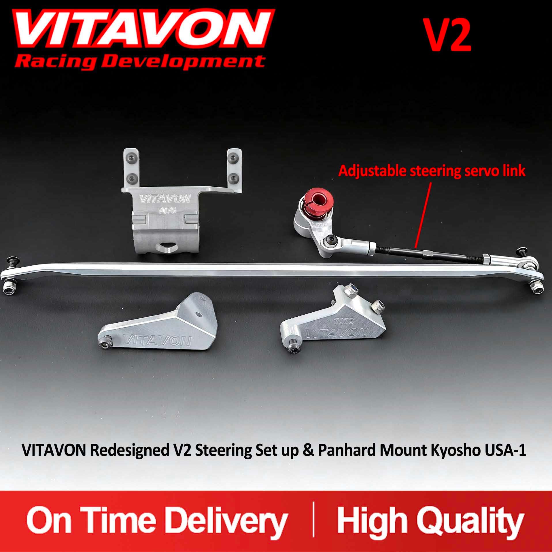 VITAVON  Kyosho USA-1 Redesigned Steering Set up & Panhard Mount