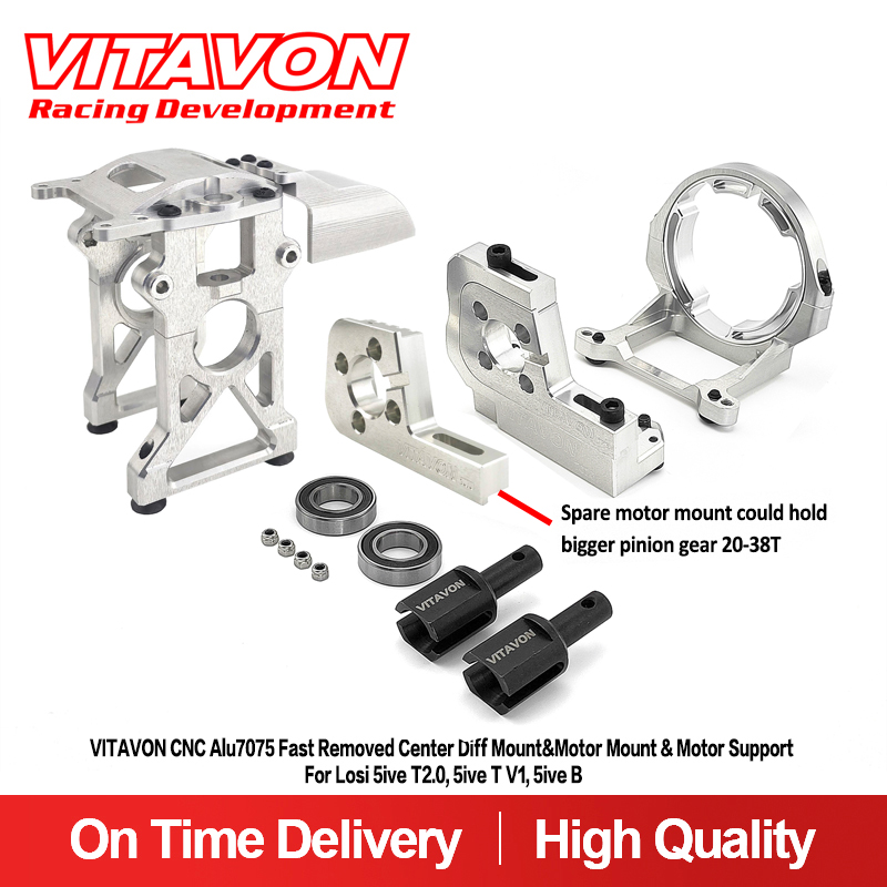 VITAVON CNC Alu7075 Fast Removed Center Diff Mount&Motor Mount & Motor Support For Losi 5ive T2.0, 5ive B