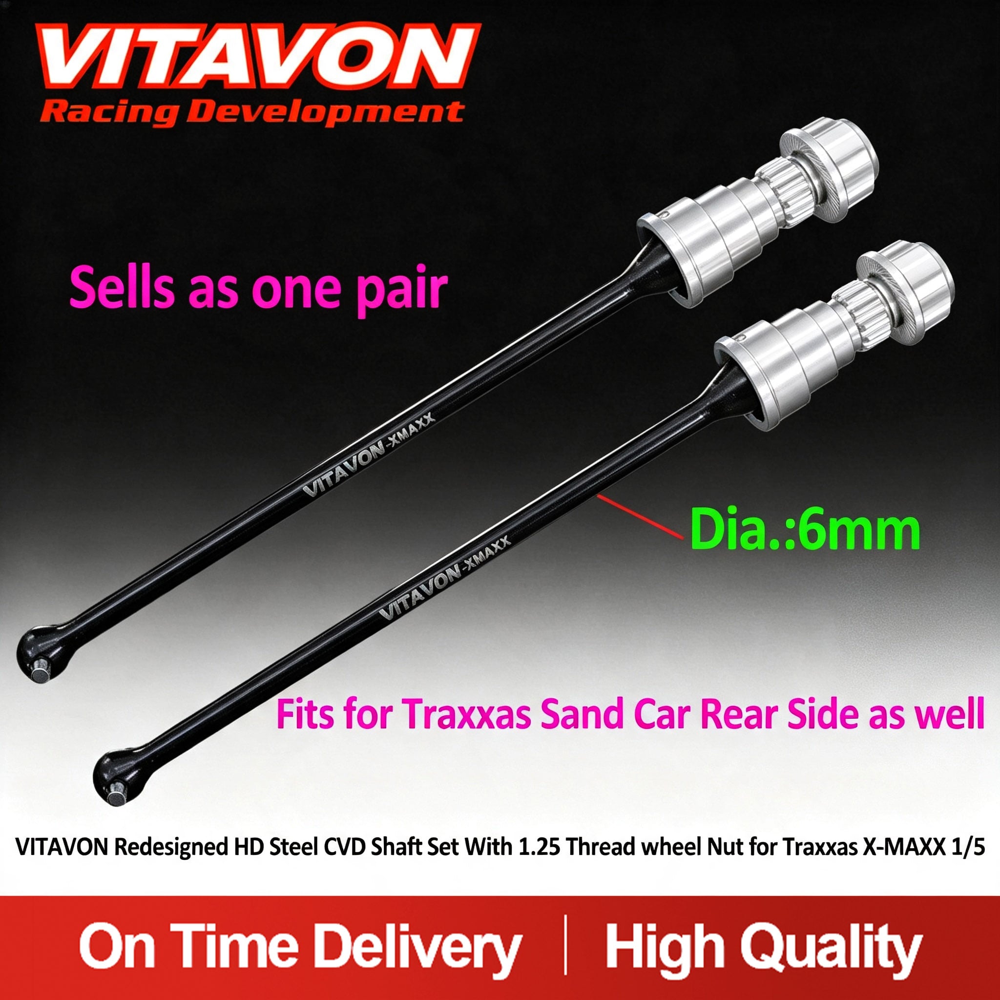 VitavonVITAVON Redesigned HD steel CVD shaft for Traxxas X-MAXX 1
