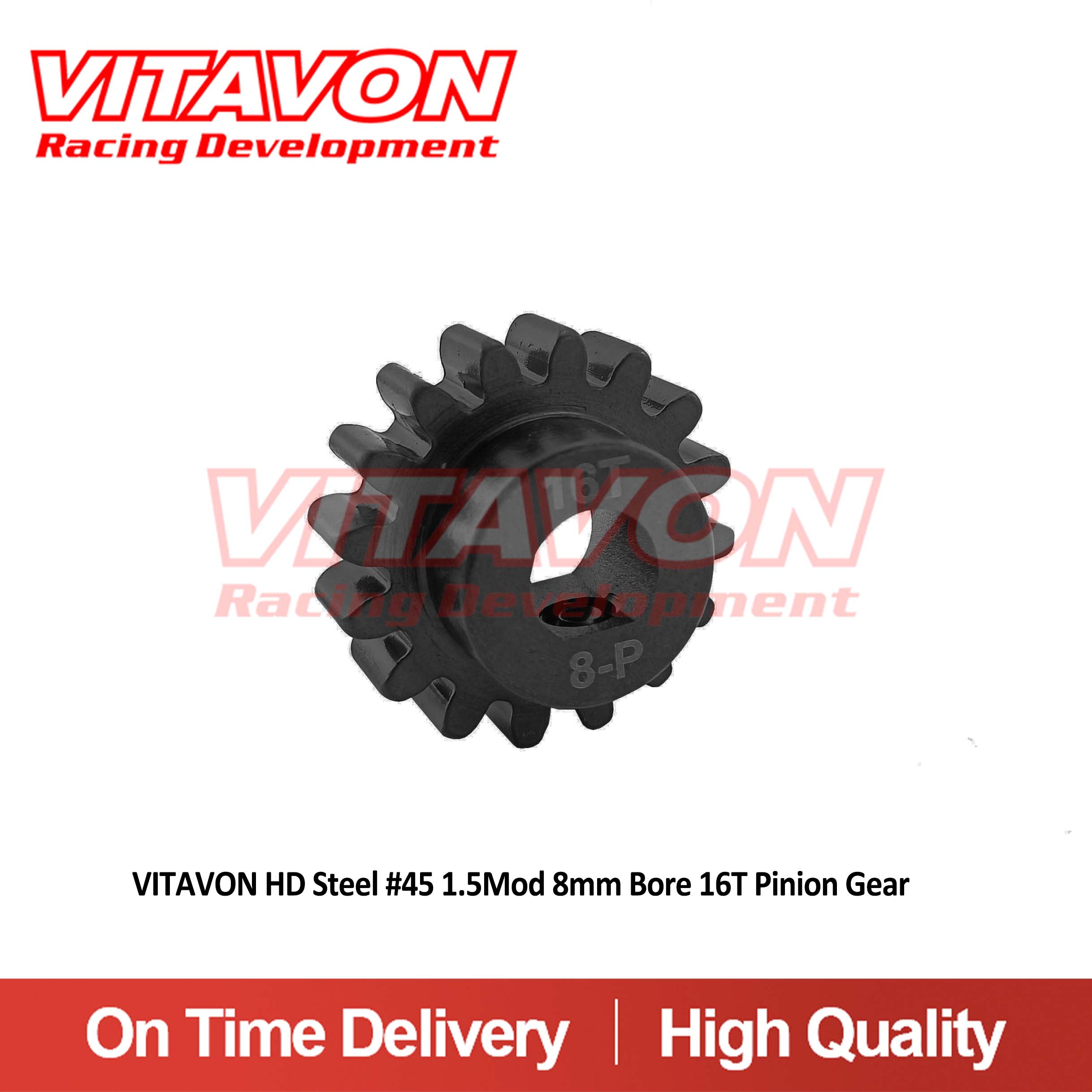 VITAVON Pinion Gear 8mm bore 15/16/17/18/19/20/21/22/23/24/25/26/30/33T CNC 45# HD 1.5Mod for X-MAXX / DBXL / 5B