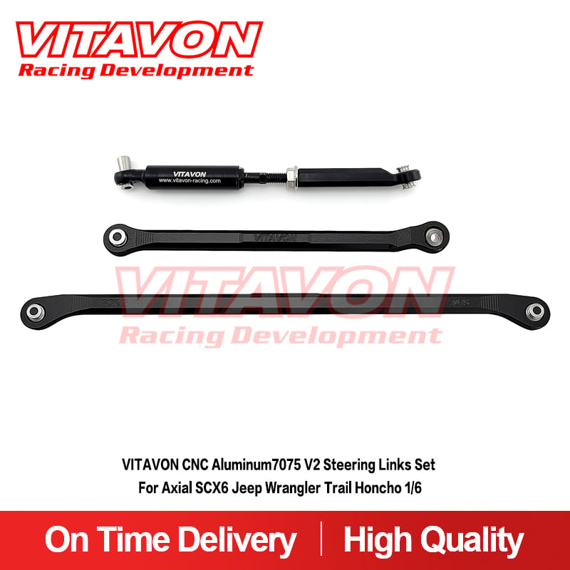 VITAVON CNC Aluminum7075 V2 Steering Links Set for Axial SCX6 Jeep Wrangler Trail Honcho 1/6