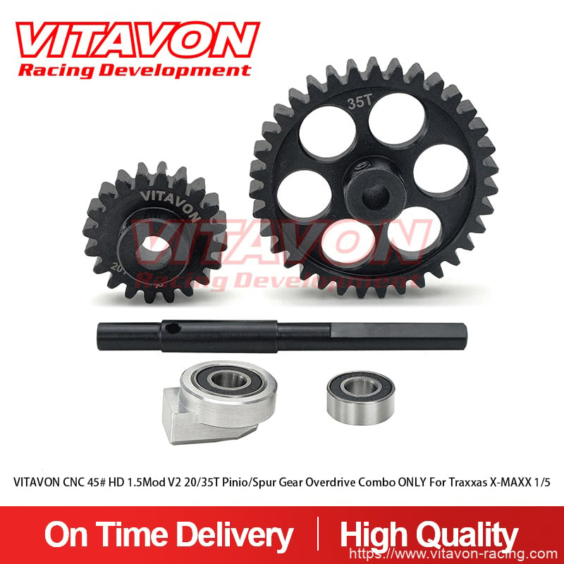 VITAVON CNC 45# HD 1.5Mod V2 Pinio/Spur Gear Overdrive Combo  for Traxxas X-MAXX XRT 1/5