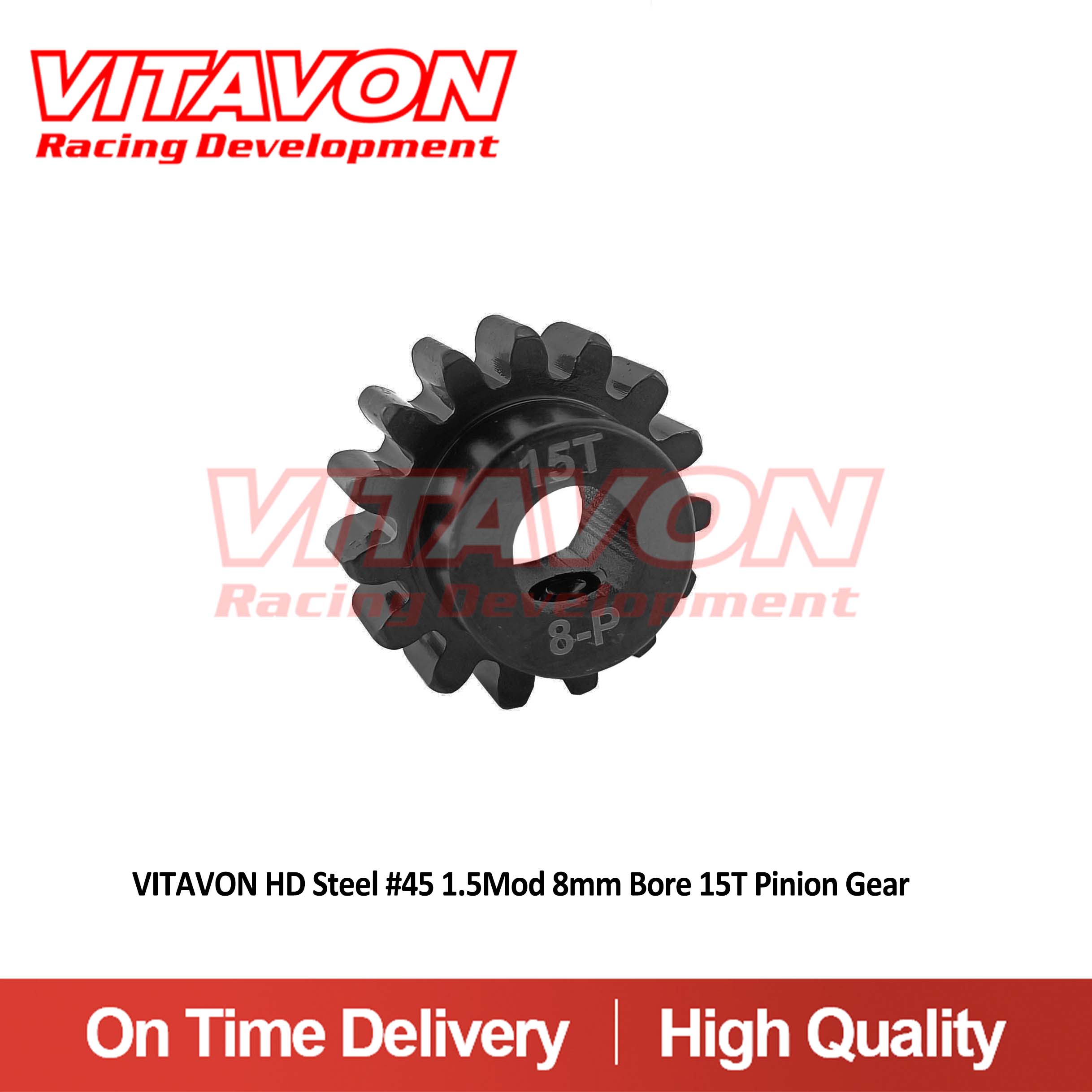 VITAVON Pinion Gear 8mm bore 15/16/17/18/19/20/21/22/23/24/25/26/30/33T CNC 45# HD 1.5Mod for X-MAXX / DBXL / 5B