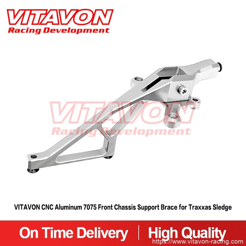Vitavon CNC Aluminum 7075 Front Chassis Support Brace for Traxxas Sledge