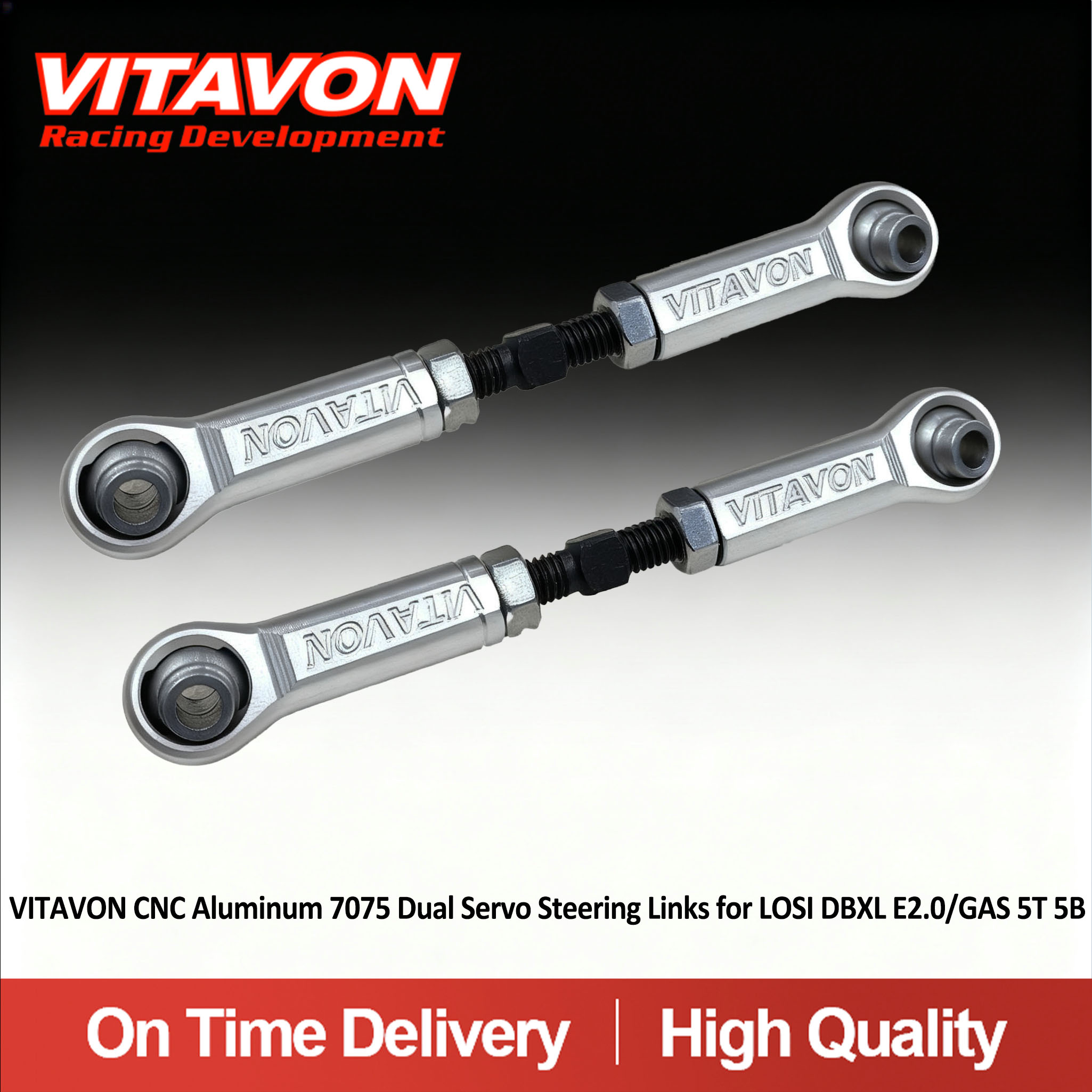VITAVON CNC Aluminum 7075 Dual Servo Steering Links for LOSI DBXL E2.0/GAS 5T 5B