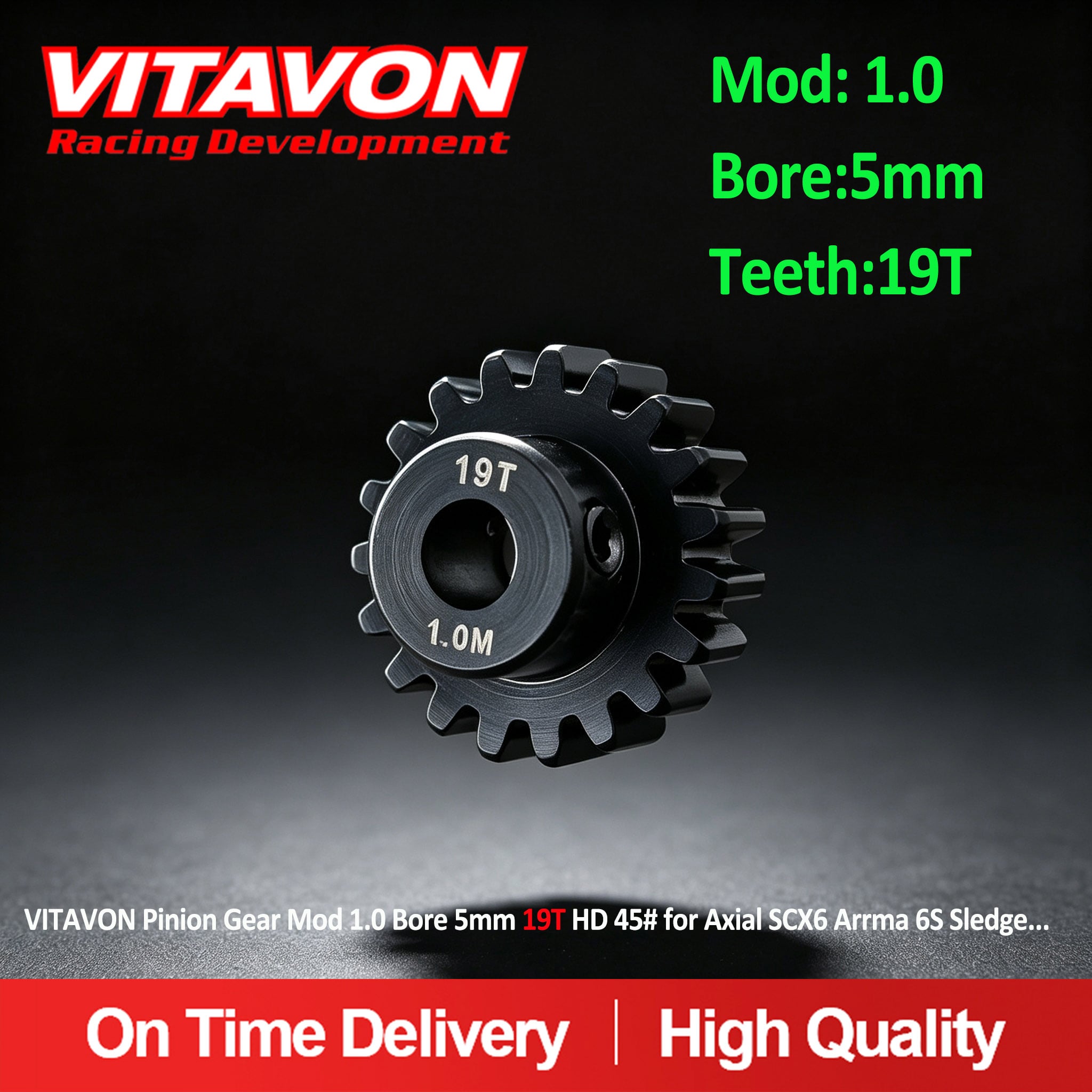 VitavonVITAVON Pinion Gear Mod 1.0 Bore 5mm11/13/15/17 T/18T/19T