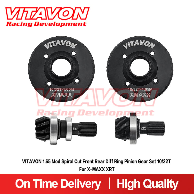 VITAVON 1.65 Mod V3 Spiral Cut Front Rear Diff Ring Pinion Gear Set 10/32 T for X-MAXX XRT