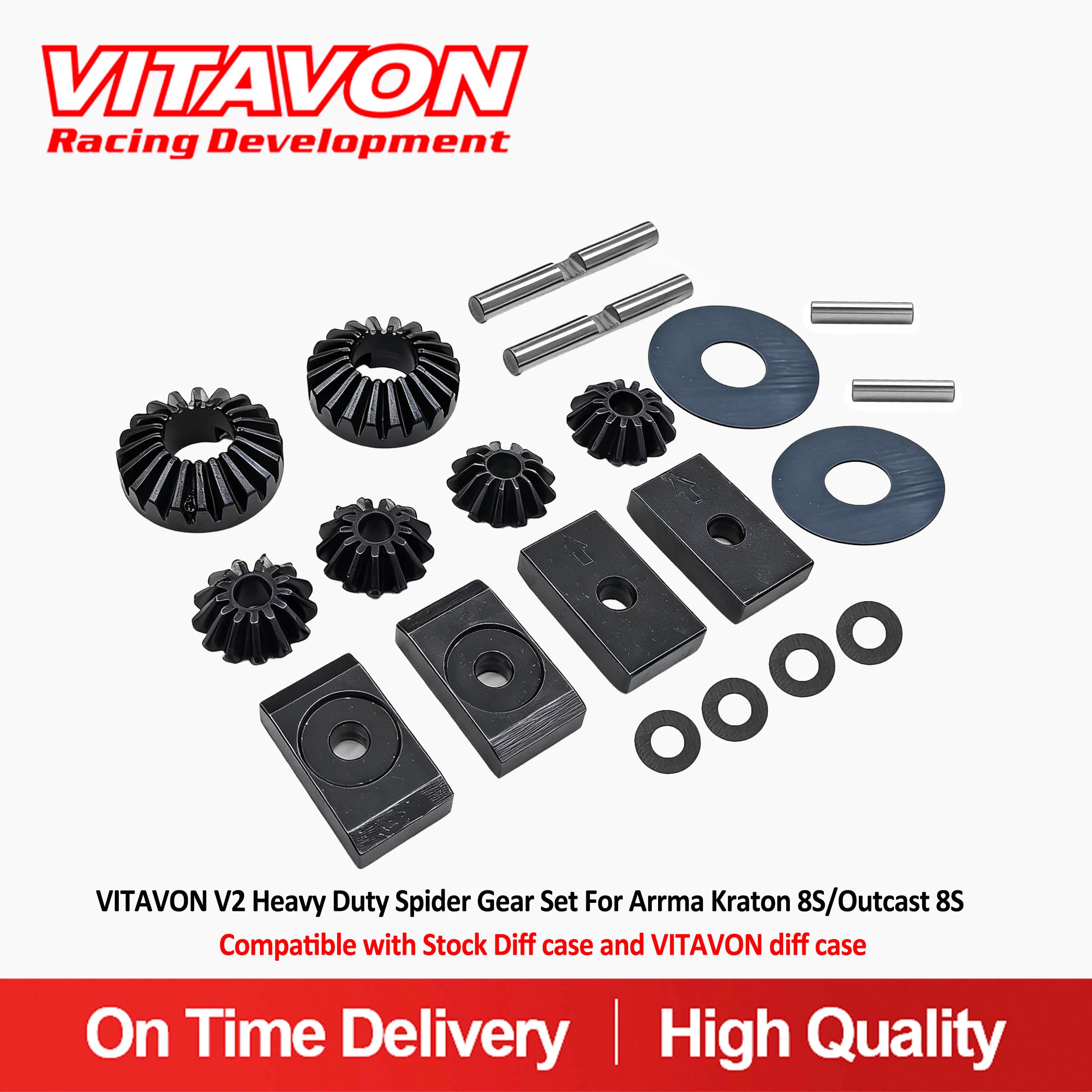 VitavonVITAVON CNC HD Spider Gear/Diff Gear Set for Arrma Kraton