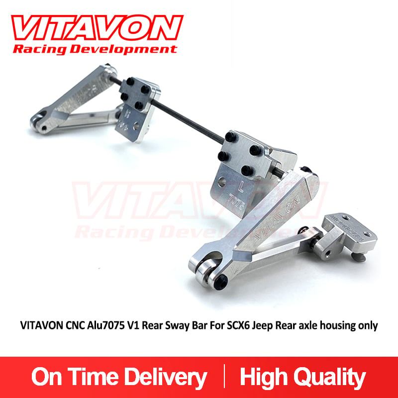 VITAVON SCX6 Wrangler CNC Alu7075 V1 Rear Sway Bar works with Vitavon Rear Axle Housing only