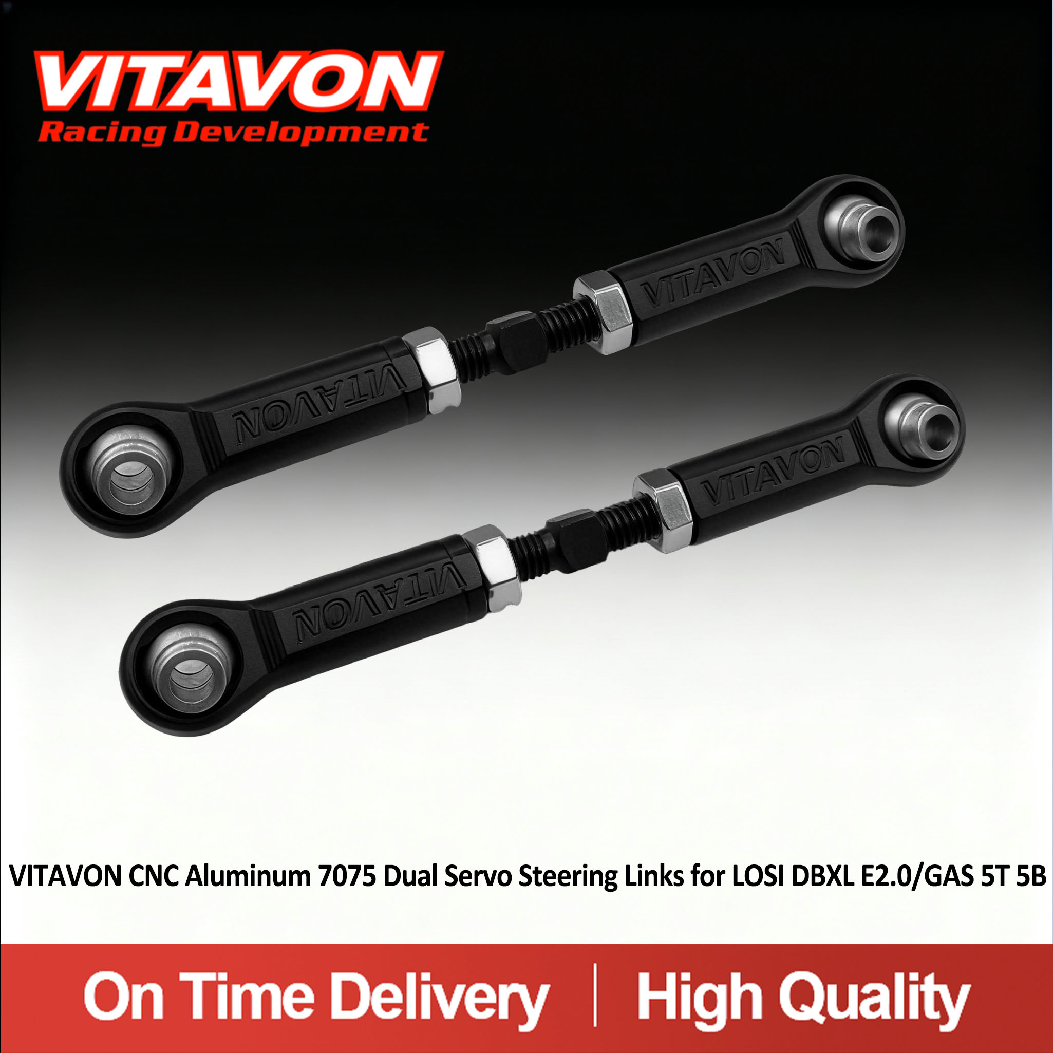 VITAVON CNC Aluminum 7075 Dual Servo Steering Links for LOSI DBXL E2.0/GAS 5T 5B