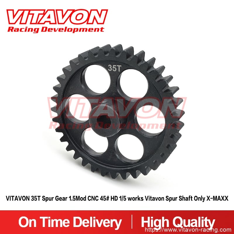 VITAVON 35T Spur Gear 1.5Mod CNC 45# HD 1/5 works Vitavon Spur Shaft Only X-MAX XRT
