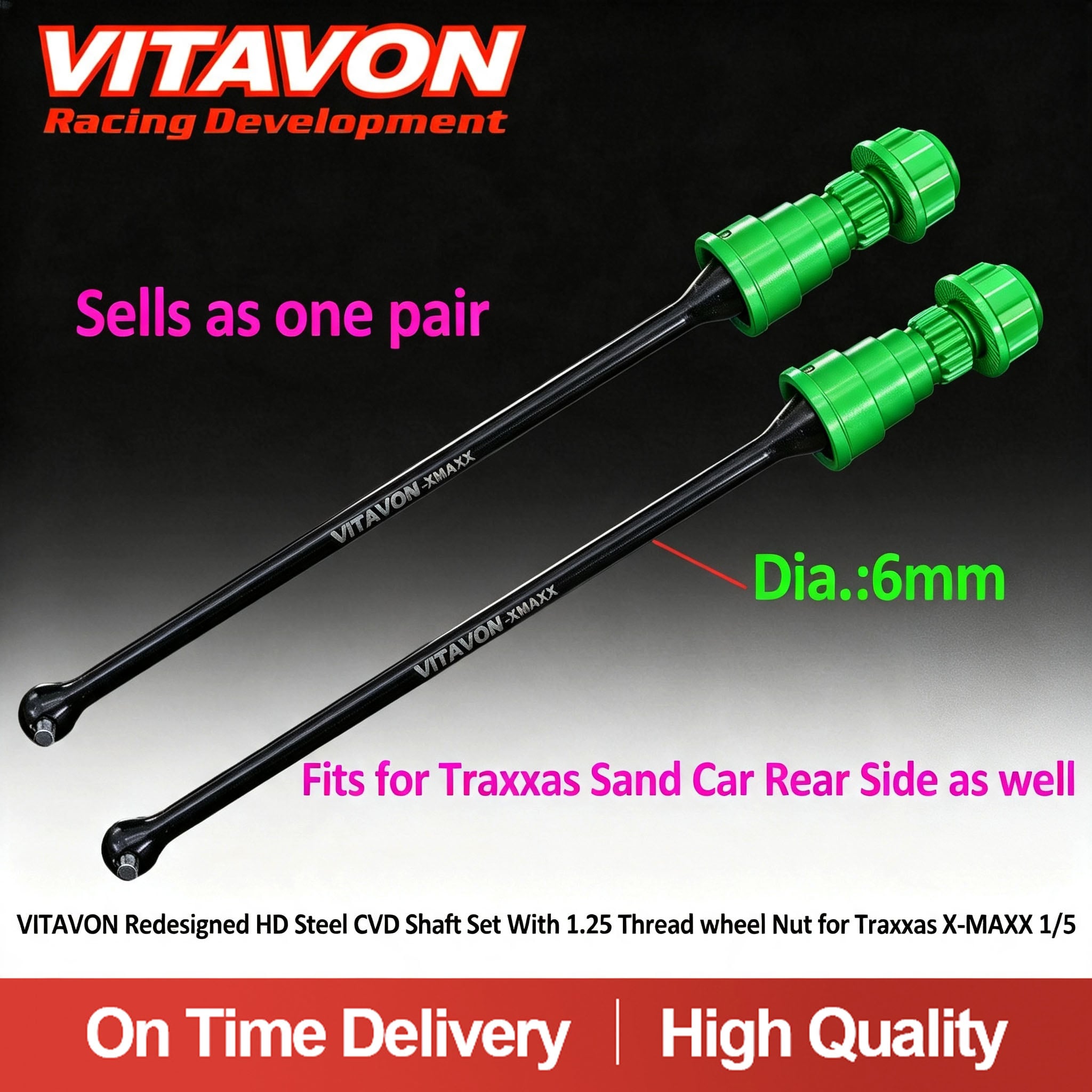 VitavonVITAVON Redesigned HD steel CVD shaft for Traxxas X-MAXX 1