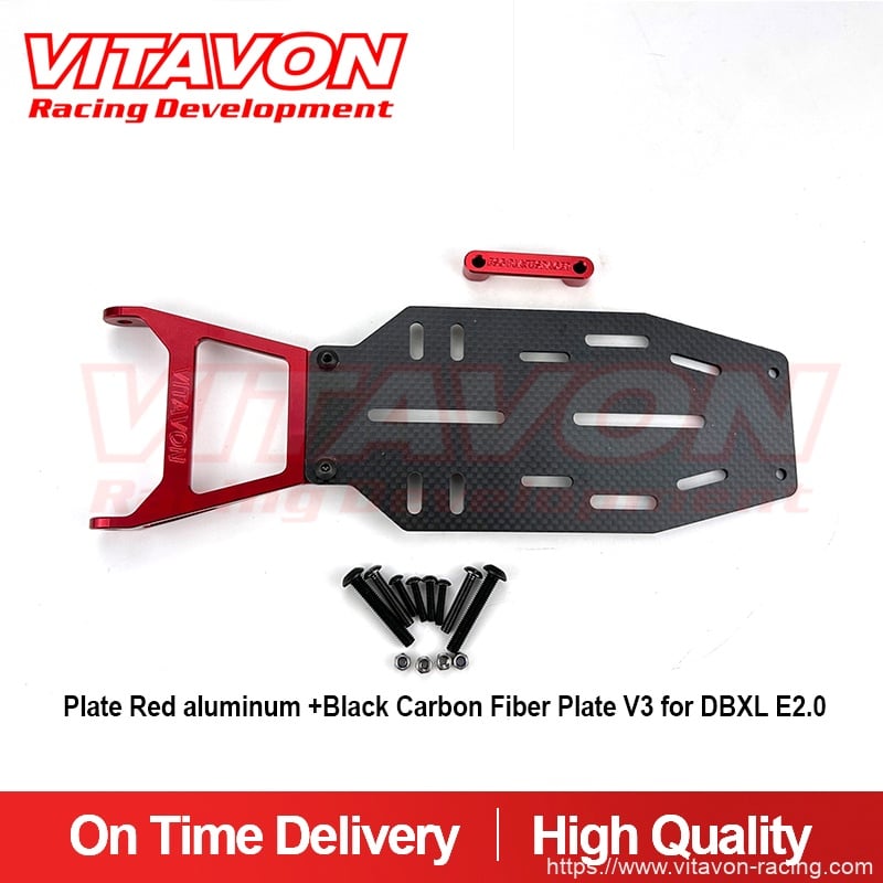 VITAVON DBXL E2.0 V3 ESC Holder Red +Black Carbon Fiber for Max4 Combo LOSI 1/5