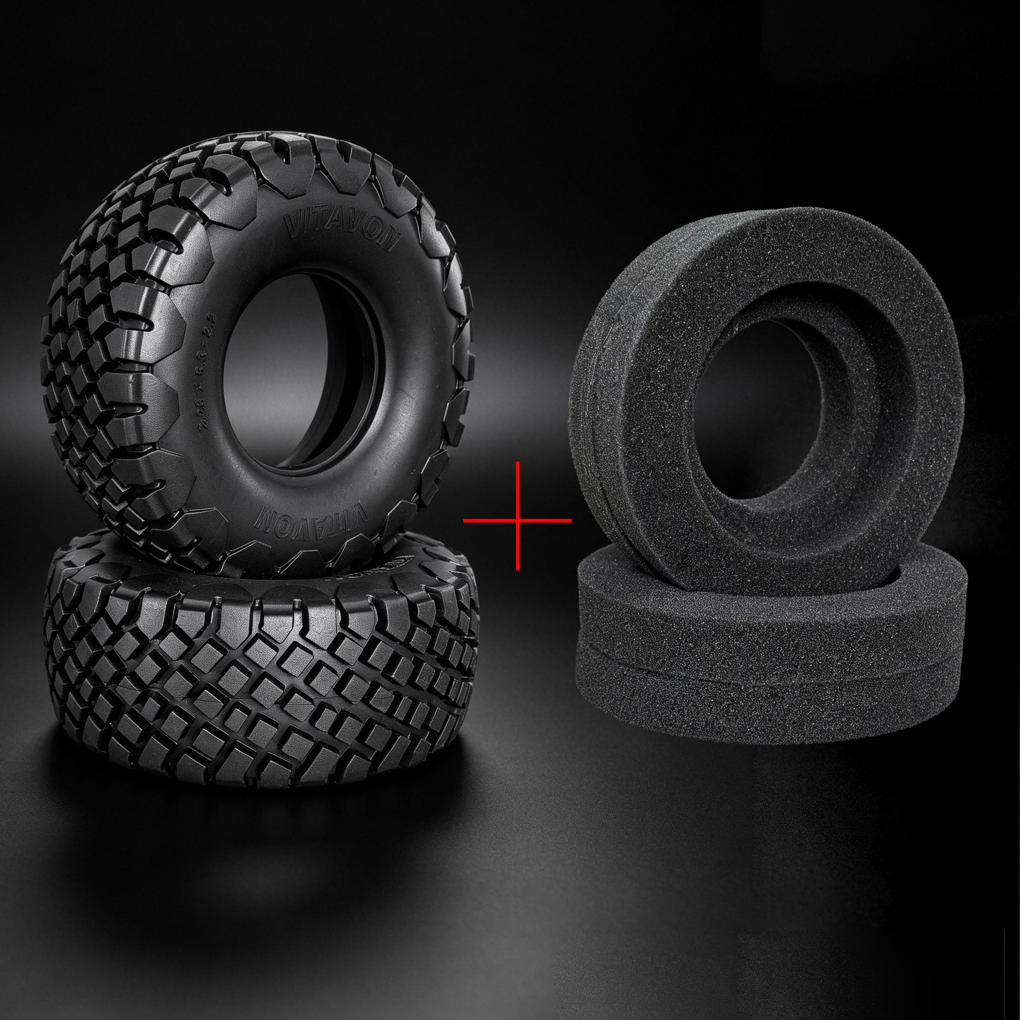 VITAVON 2.2 Tire with Foam Insert Fits with Stock Wheel/VITAVON V1 Beadlock Wheel For Traxxas UDR 1/7