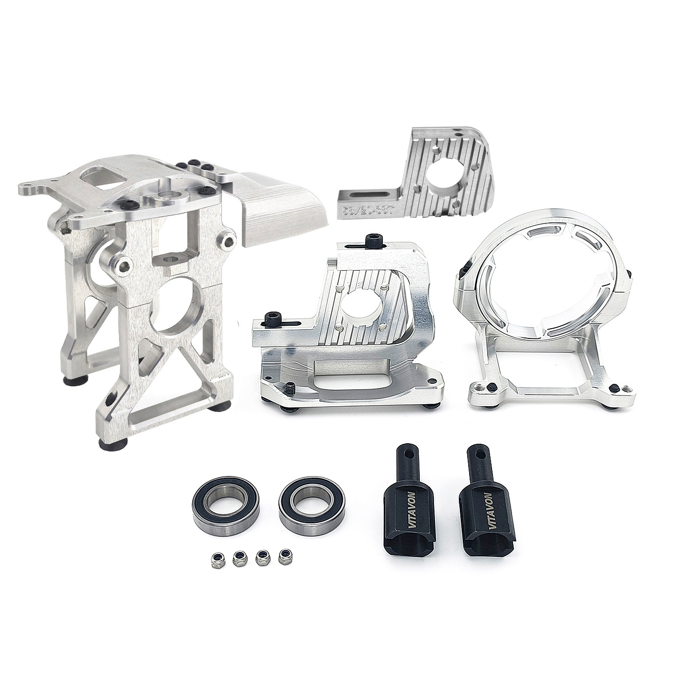 VITAVON CNC Alu7075 Fast Removed Center Diff Mount&Motor Mount & Motor Support For Losi 5ive T2.0, 5ive B