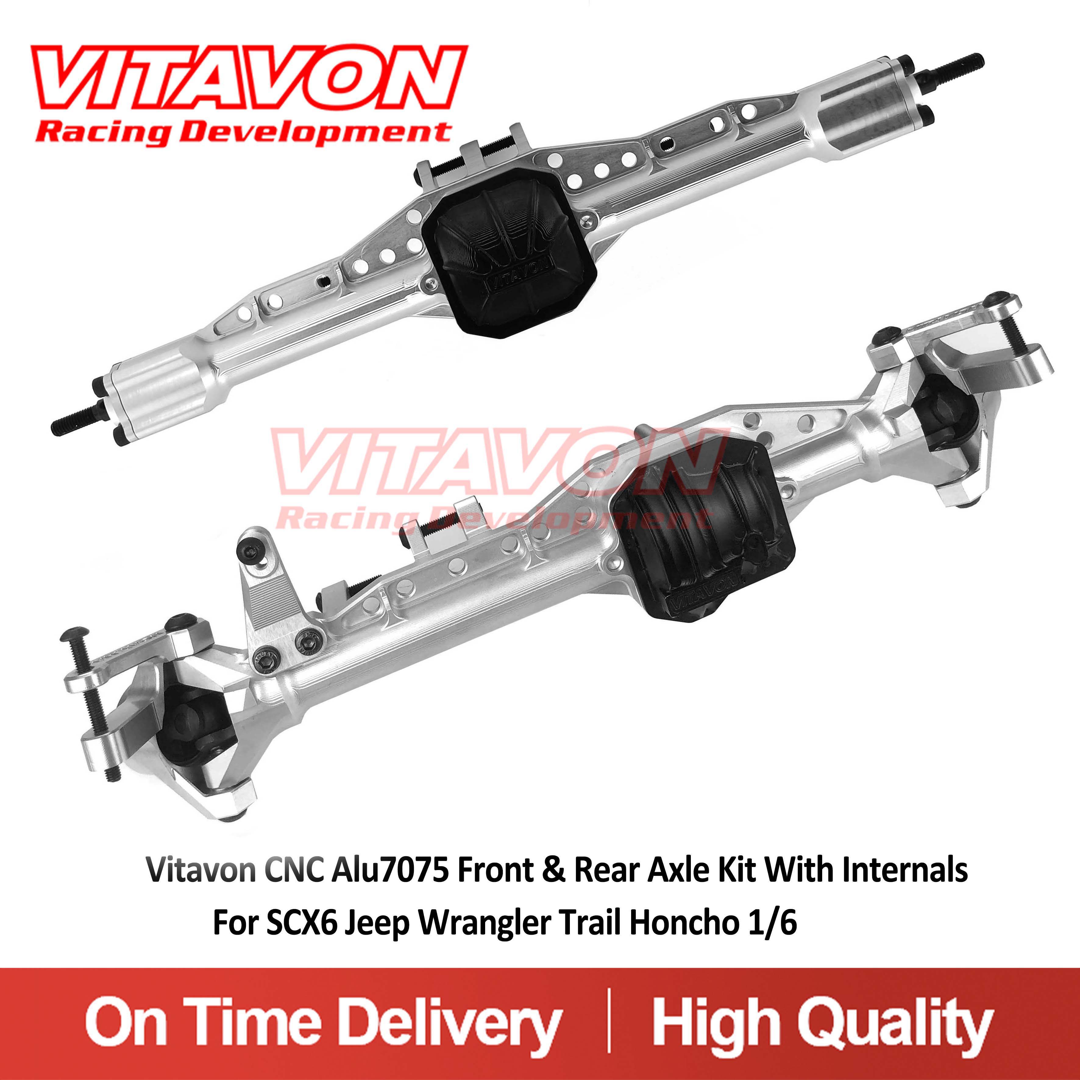 Vitavon CNC Alu7075 Front & Rear Axle Kit With Internals for SCX6 Jeep Wrangler Trail Honcho 1/6