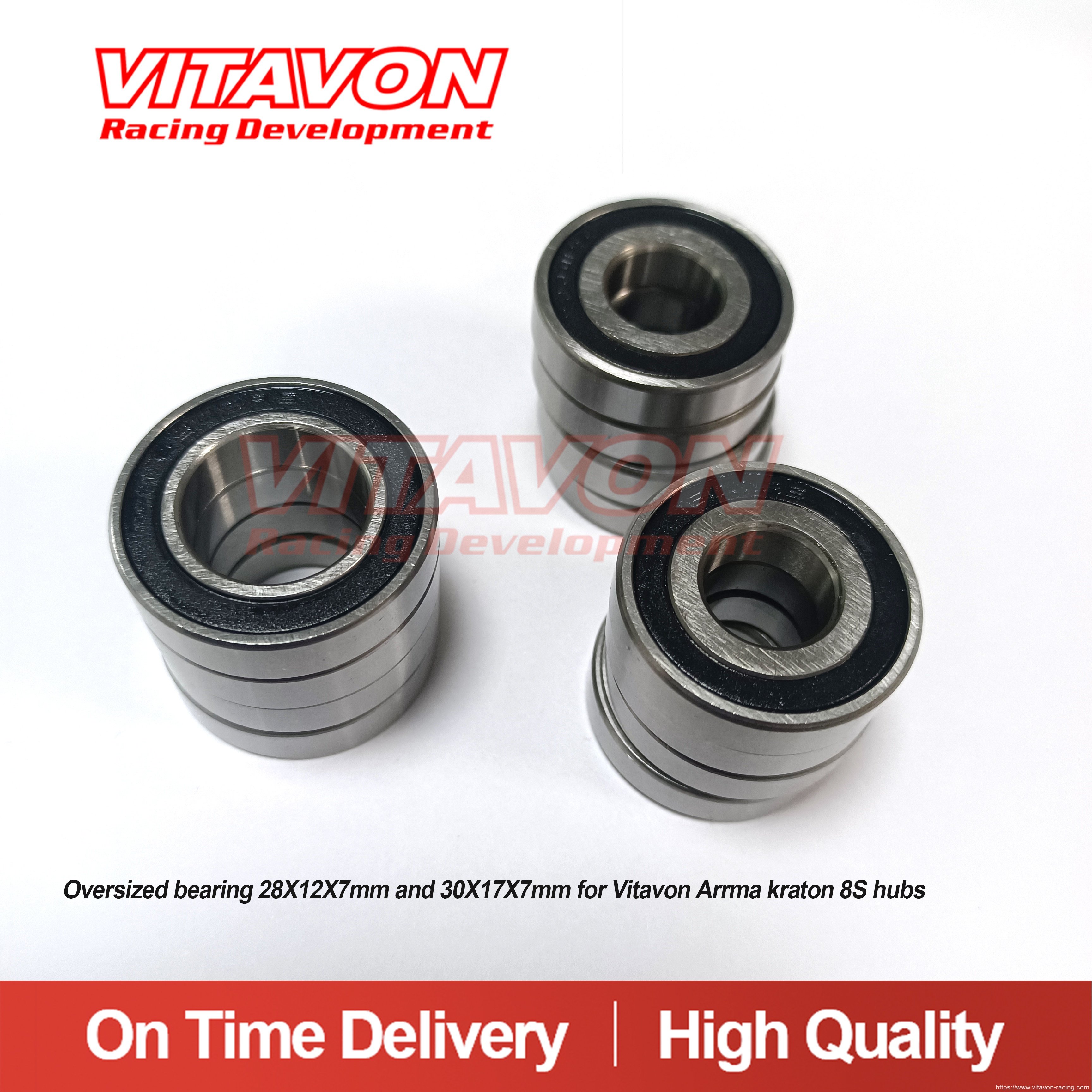 Oversized bearing 28X12X7mm and 30X17X7mm for Vitavon Arrma kraton 8S hubs