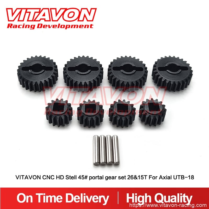 VITAVON CNC HD Stell 45# portal gear set 26&15T For Axial UTB-18