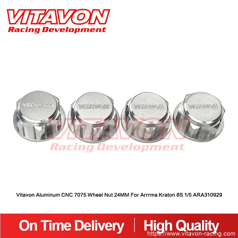Vitavon Aluminum CNC 7075 Wheel Nut 24MM For Arrrma Kraton 8S 1/5 ARA310929