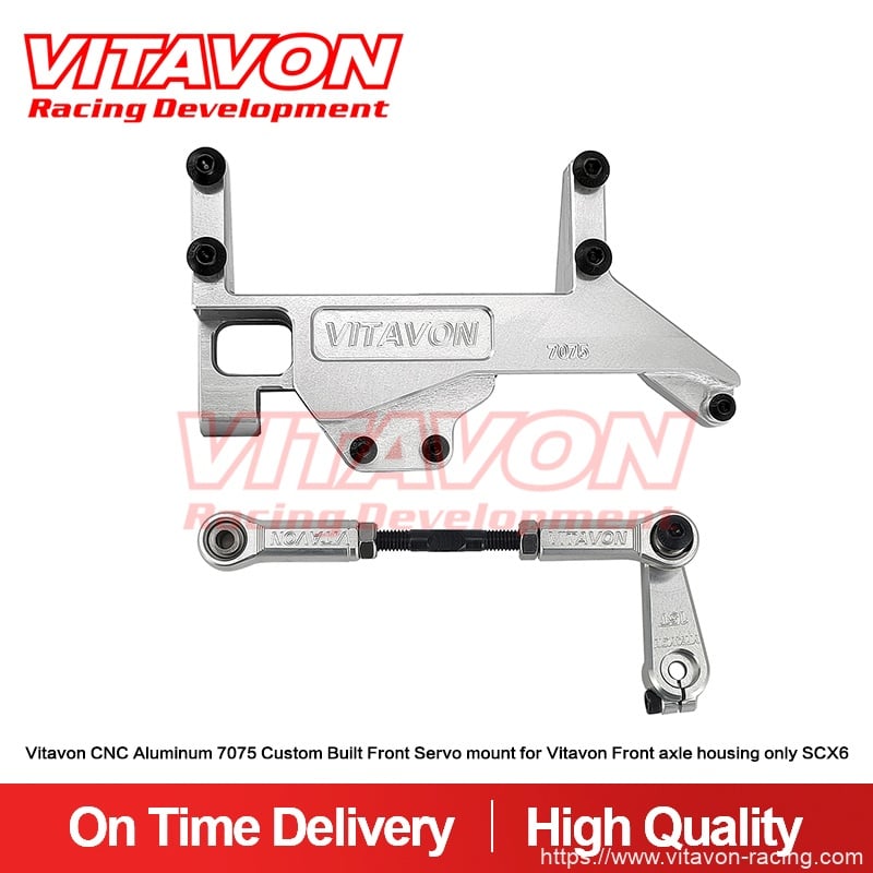 Vitavon CNC Aluminum 7075 Custom 4 Links Built Front Servo mount for Vitavon Front axle housing only SCX6