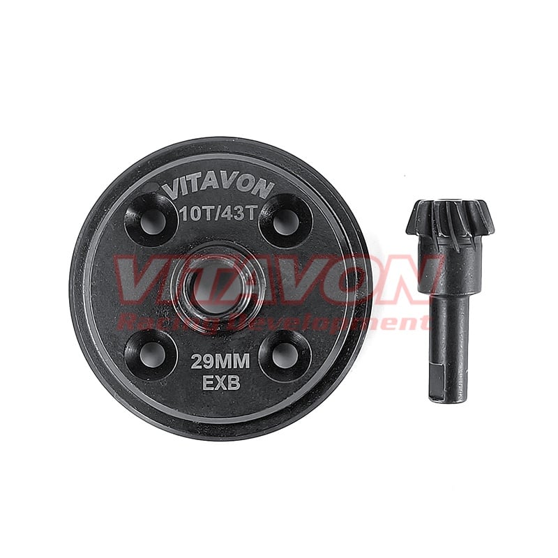 Vitavon CNC HD Steel Diff Gear Pinion & Ring Gear 43/10T for Arrma 6S EXB 29mm Diff Case