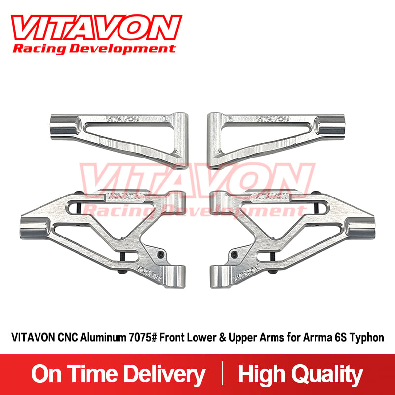 Vitavon CNC Aluminum 7075 Front Lower & Upper Arms For Arrma 6S Typhon