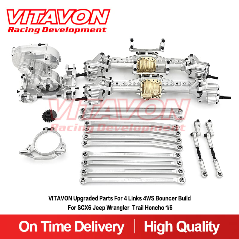 VITAVON Upgraded parts for 4 links 4WS Bouncer build for SCX6 Jeep Wrangler Trail Honcho 1/6