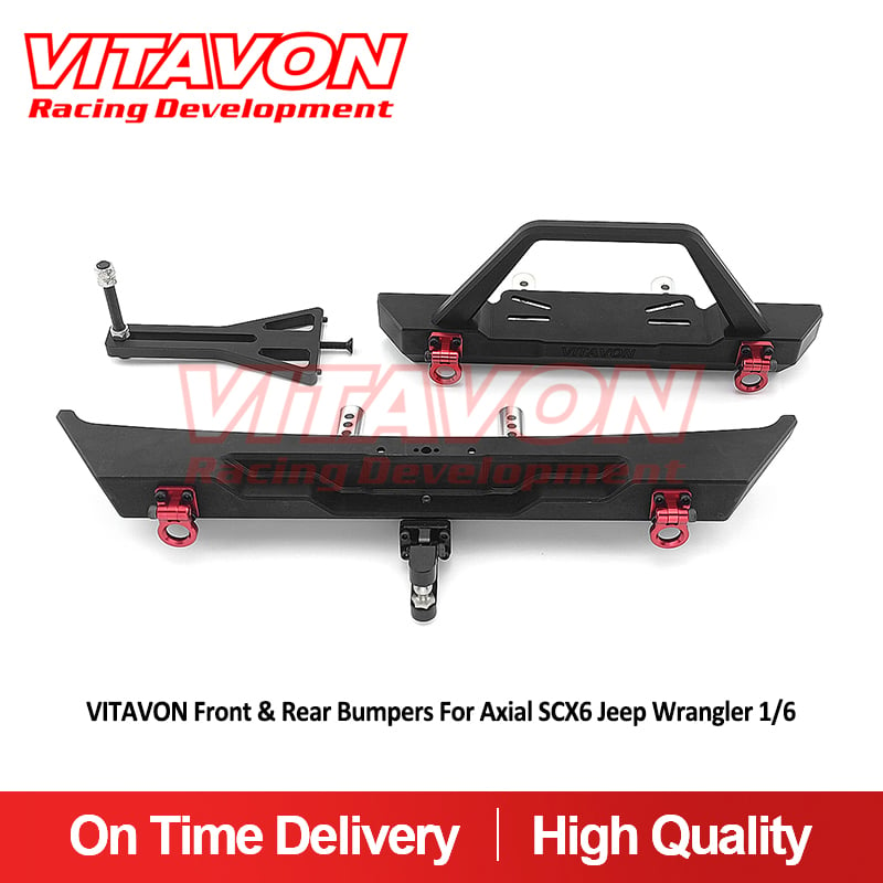 VITAVON Front & Rear Bumpers for Axial SCX6 Jeep Wrangler 1/6