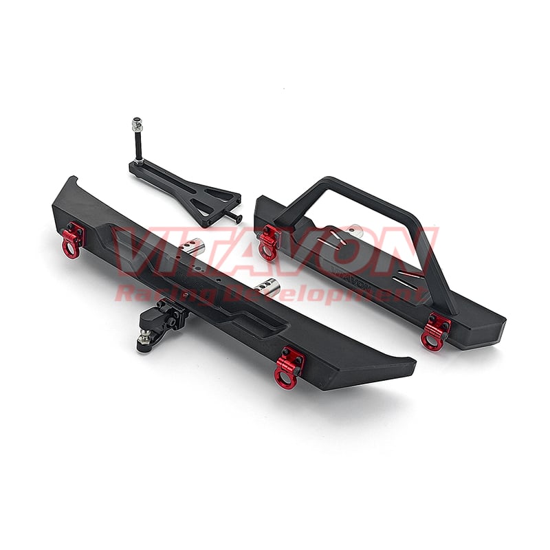 VITAVON Front & Rear Bumpers for Axial SCX6 Jeep Wrangler 1/6