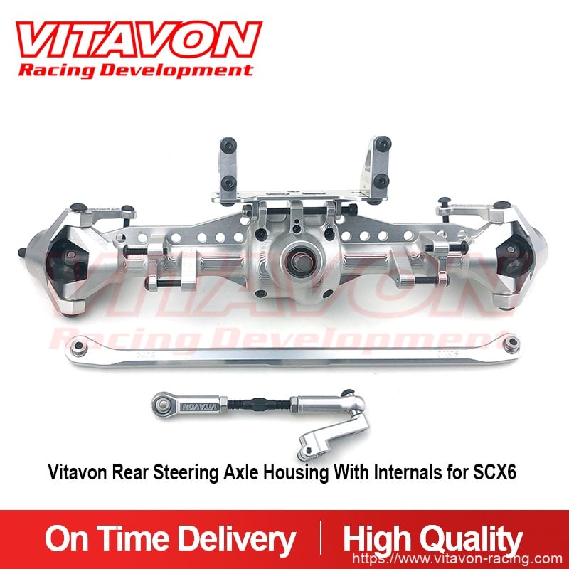 Vitavon CNC 7075 Rear Steering Axle Housing With Internals for SCX6 Jeep Wrangler Trail Honcho 1/6