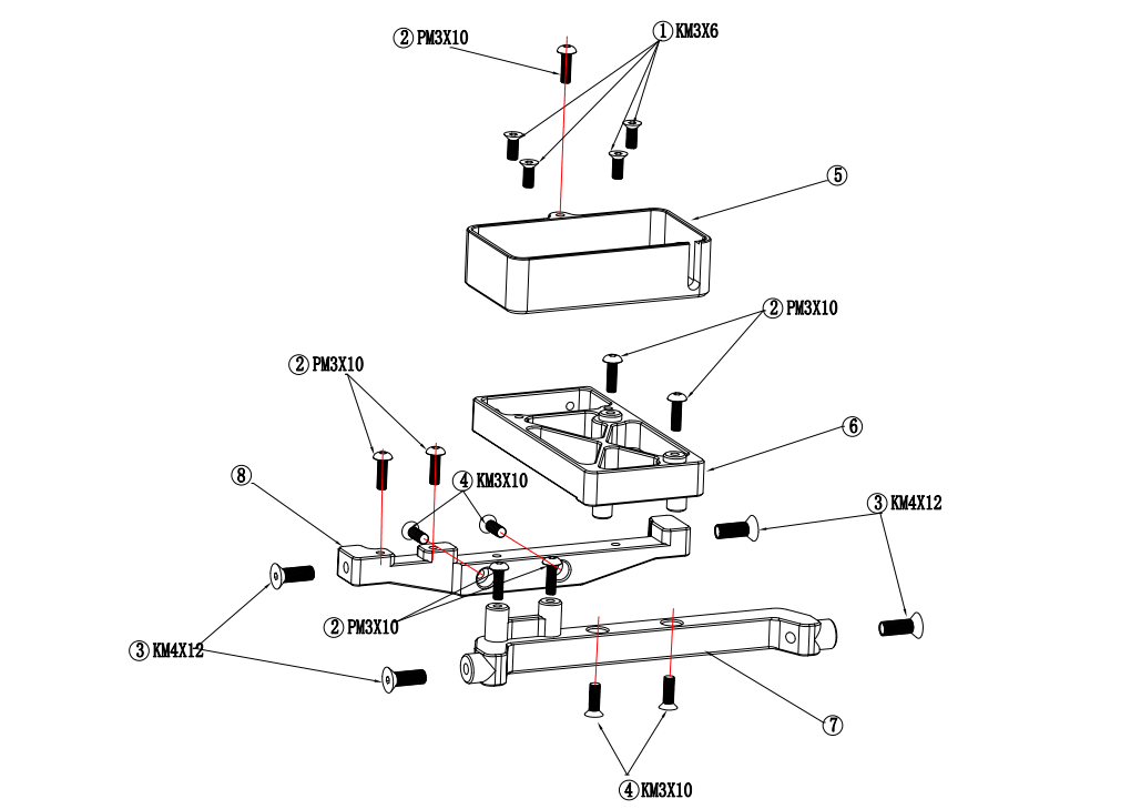 VITAVON CNC Alu7075 V1 ESC Tray & Servo Mount for Axial SCX6 Jeep Wrangler Trail Honcho 1/6