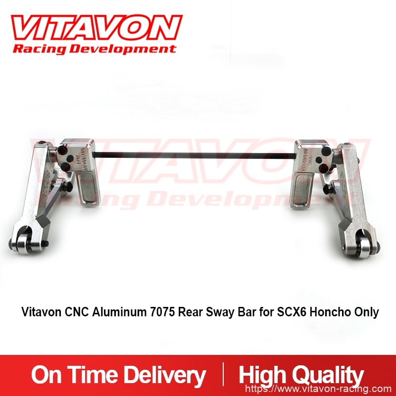 VITAVON CNC Aluminum 7075 V2 Rear Sway Bar Works With Vitavon SCX6 Honcho Rear Axle Housing Only