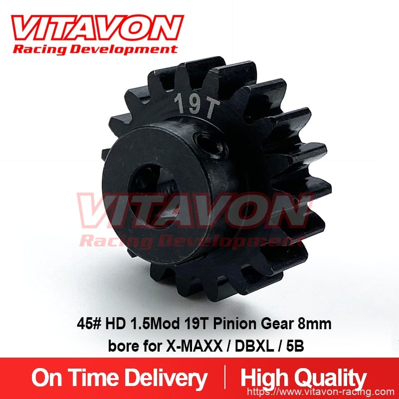 VITAVON Pinion Gear 8mm bore 18/19/20/21/25/30T/33T CNC 45# HD 1.5Mod for X-MAXX / DBXL / 5B