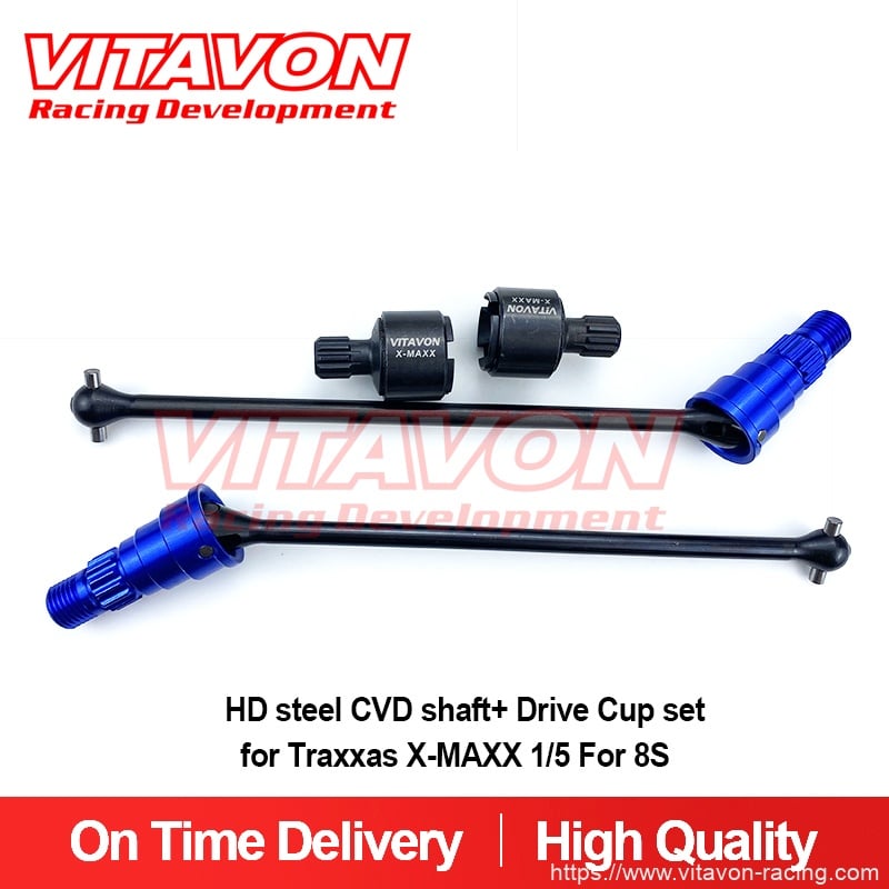 VITAVON Redesigned HD steel CVD shaft+ Drive Cup set for Traxxas X-MAXX 1/5 