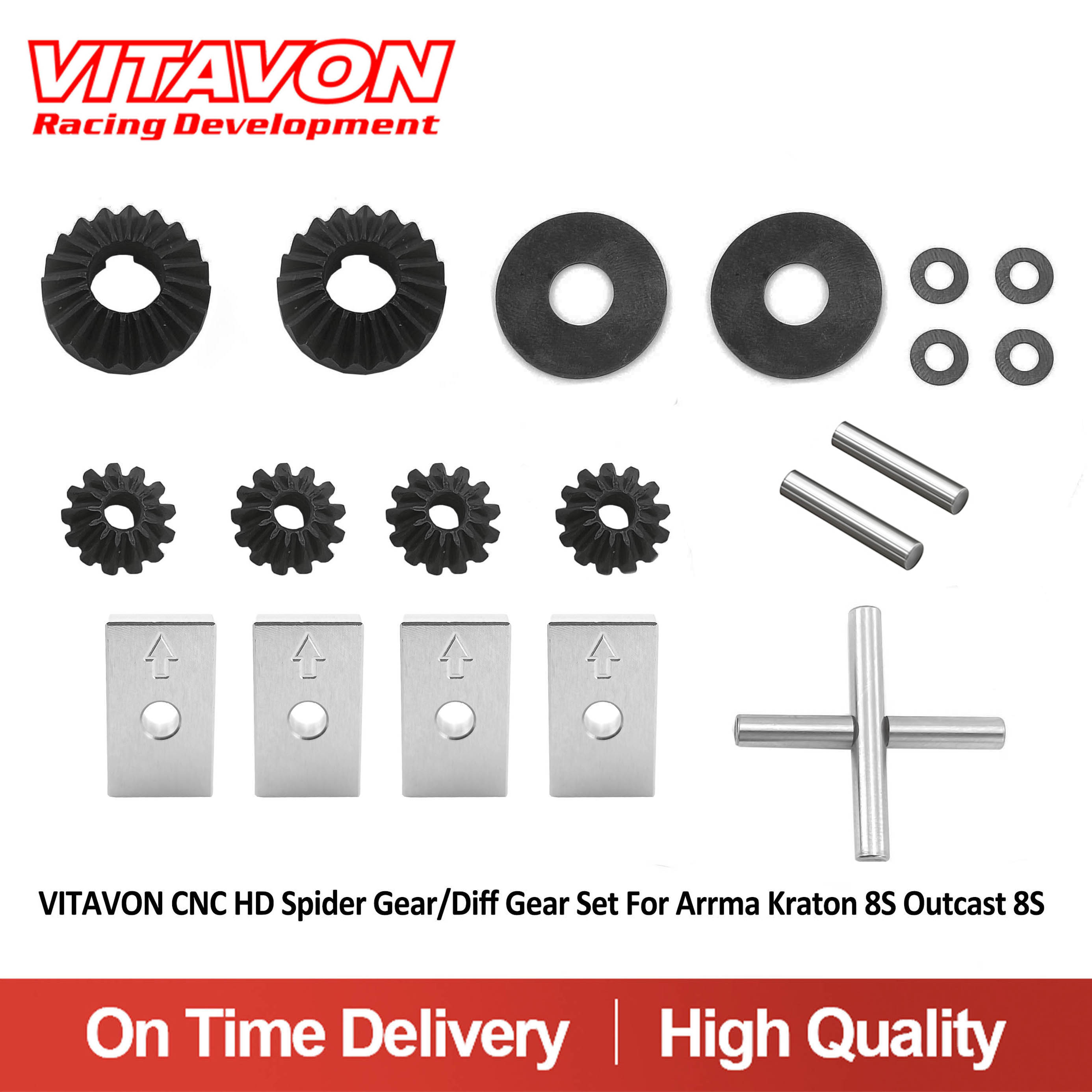 トンカラリン VitavonVitavon Kraton 8S Outcast 8S CNC aluminum7075 Toe Link for