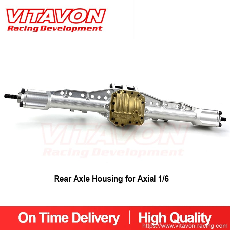 VITAVON CNC Alu #7075 Rear Axle Housing with Brass Diff Cover for Axial SCX6 Jeep Wrangler Trail Honcho 1/6