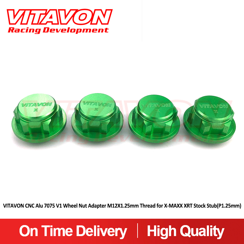 VITAVON CNC Alu 7075 V1 Wheel Nut Adapter M12X1.25mm Thread for X-MAXX XRT Stock Stub(P1.25mm)