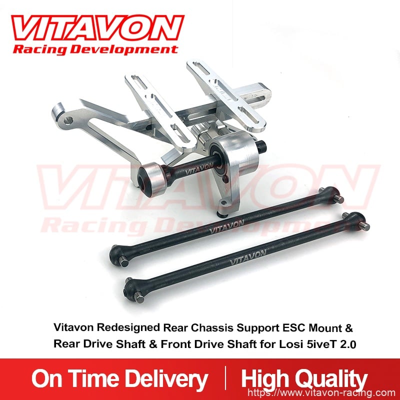 Vitavon Rear Chassis Support ESC Mount &Front/ Rear Drive Shaft for Losi 5T 2.0 E