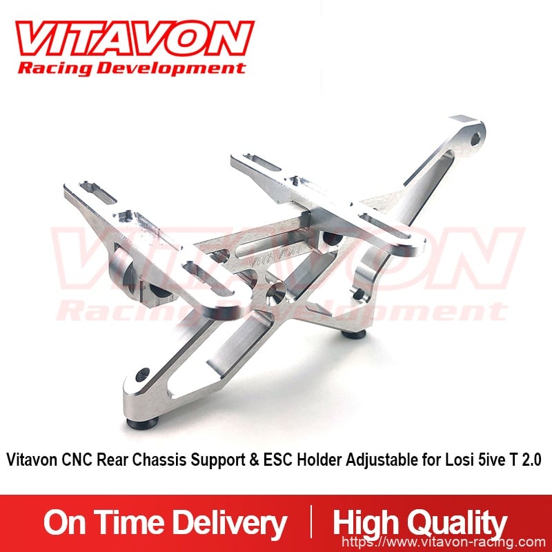Vitavon CNC Rear Chassis Support & ESC Holder Adjustable for Losi 5ive T 2.0