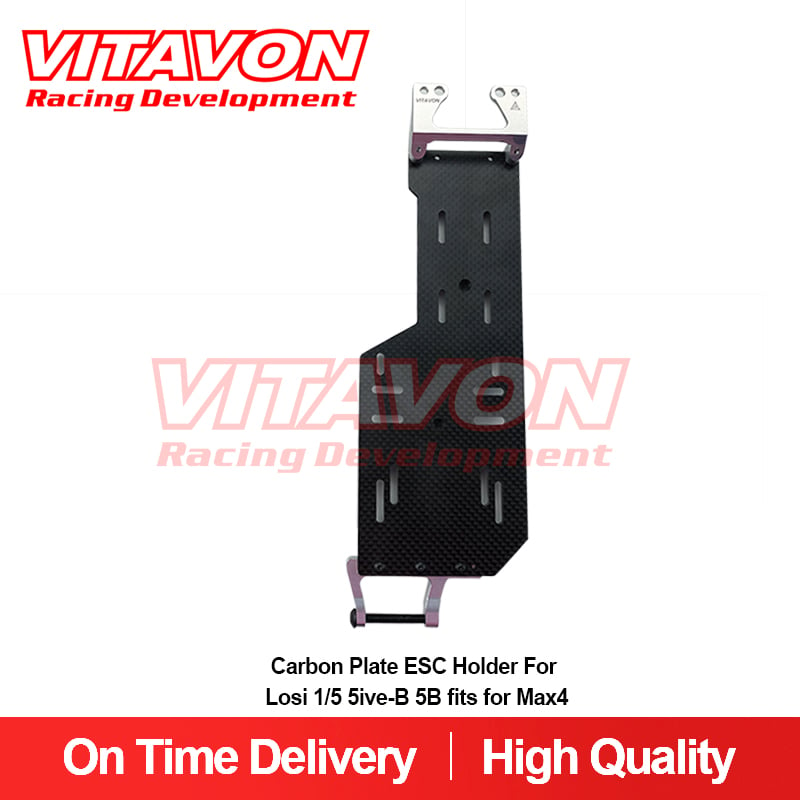 VITAVON CNC Alu7075 Carbon Plate ESC Holder For Losi 1/5 5ive-B 5B fits for Max4