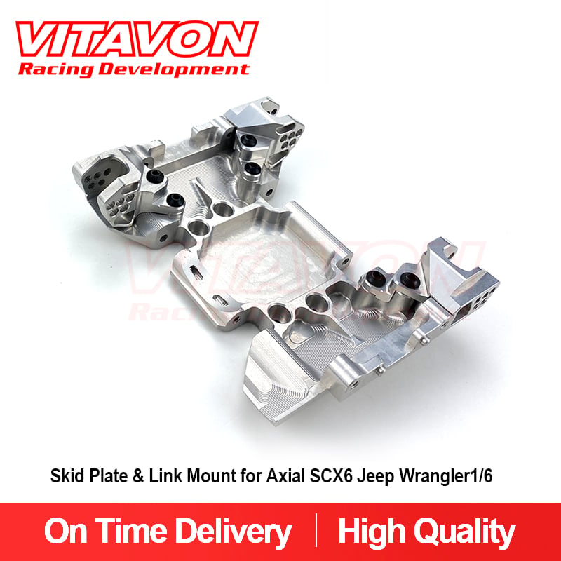 VITAVON CNC Alu7075 Skid Plate & Link Mount for Axial SCX6 Jeep Wrangler Trail Honcho 1/6
