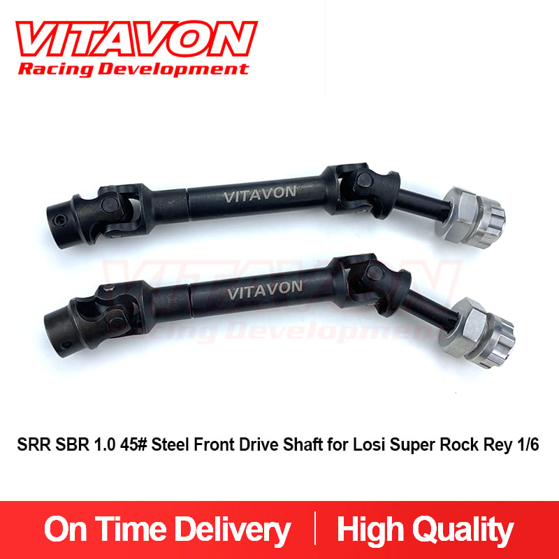 VITAVON SRR SBR 1.0 45# Steel Front Drive Shaft for Losi Super Rock Rey 1/6