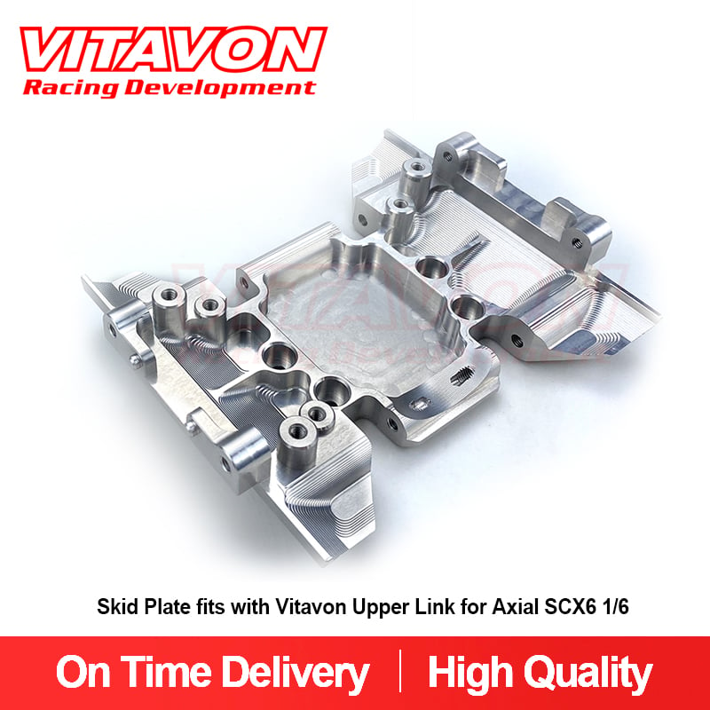 VITAVON CNC Alu7075 Skid Plate without upper Link mount for Axial SCX6 Jeep Wrangler Trail Honcho 1/6