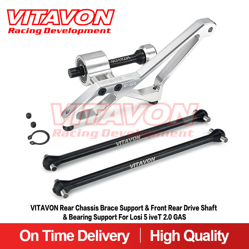 VITAVON Rear Chassis Brace Support & Front Rear Drive Shaft & Bearing Support For Losi 5 iveT 2.0 GAS