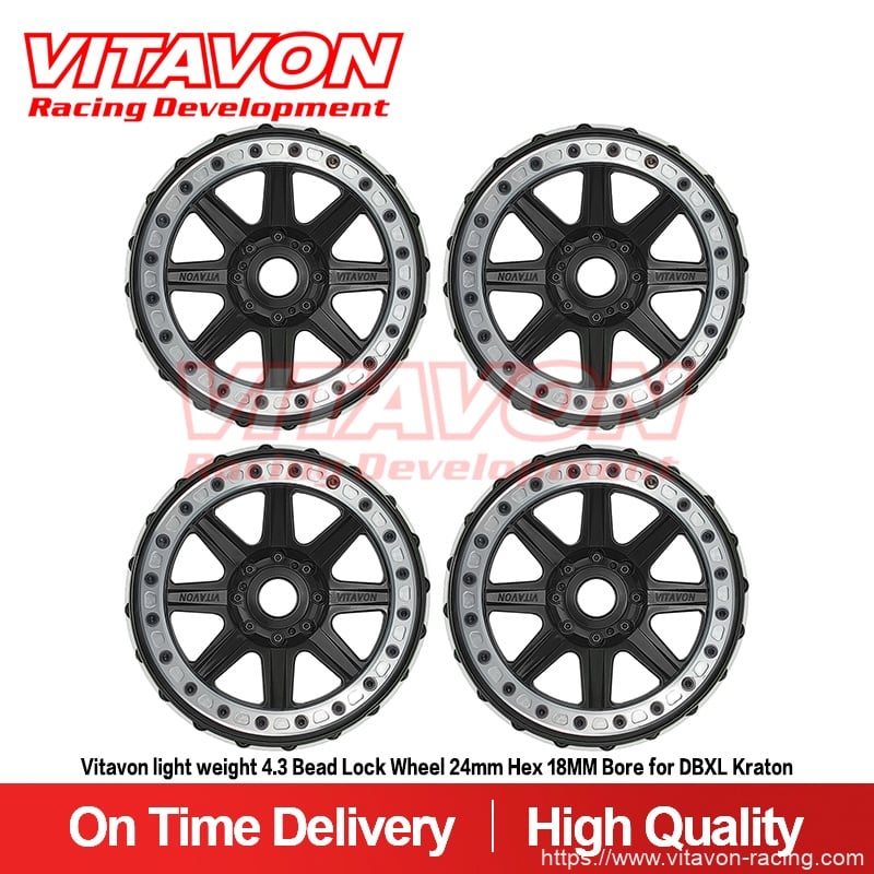 VITAVON light weight 4.3 Bead Lock Wheel 24mm Hex 18MM Bore for DBXL Kraton