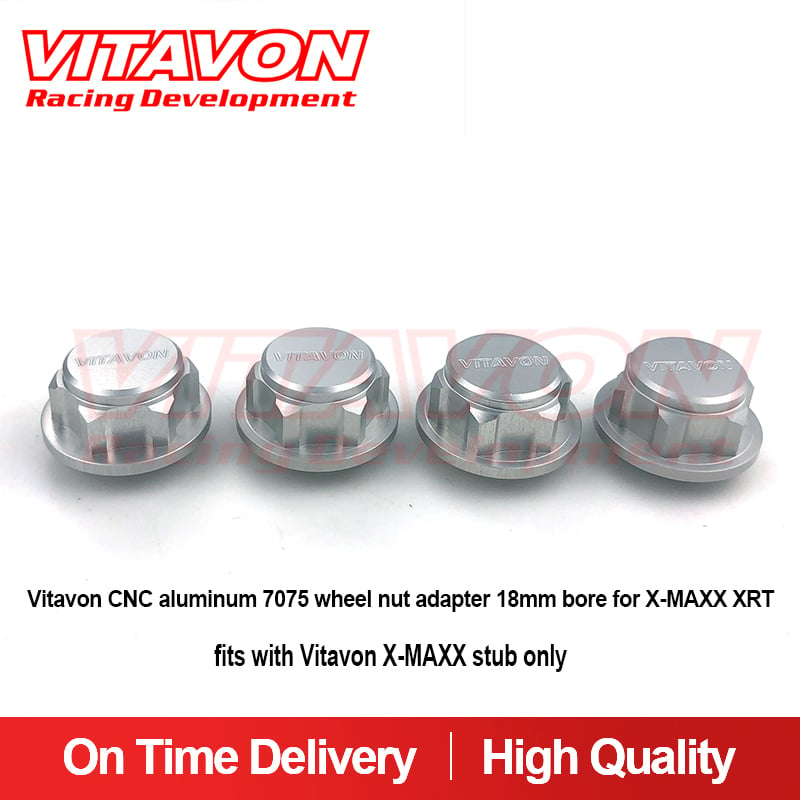 Vitavon 18mm bore CNC Alu7075 V2 wheel nut adapter for XMAXX XRT Vitavon stub P1.0